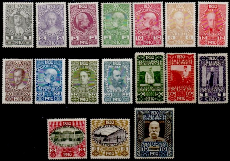 Austria Stamp Yvert 119/35 - Briefmarke Osterreich Michel 161/76