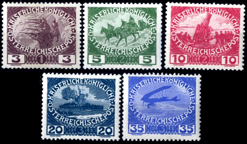 Austria Stamp Yvert 138/142 - Osterreich Michel 180/184