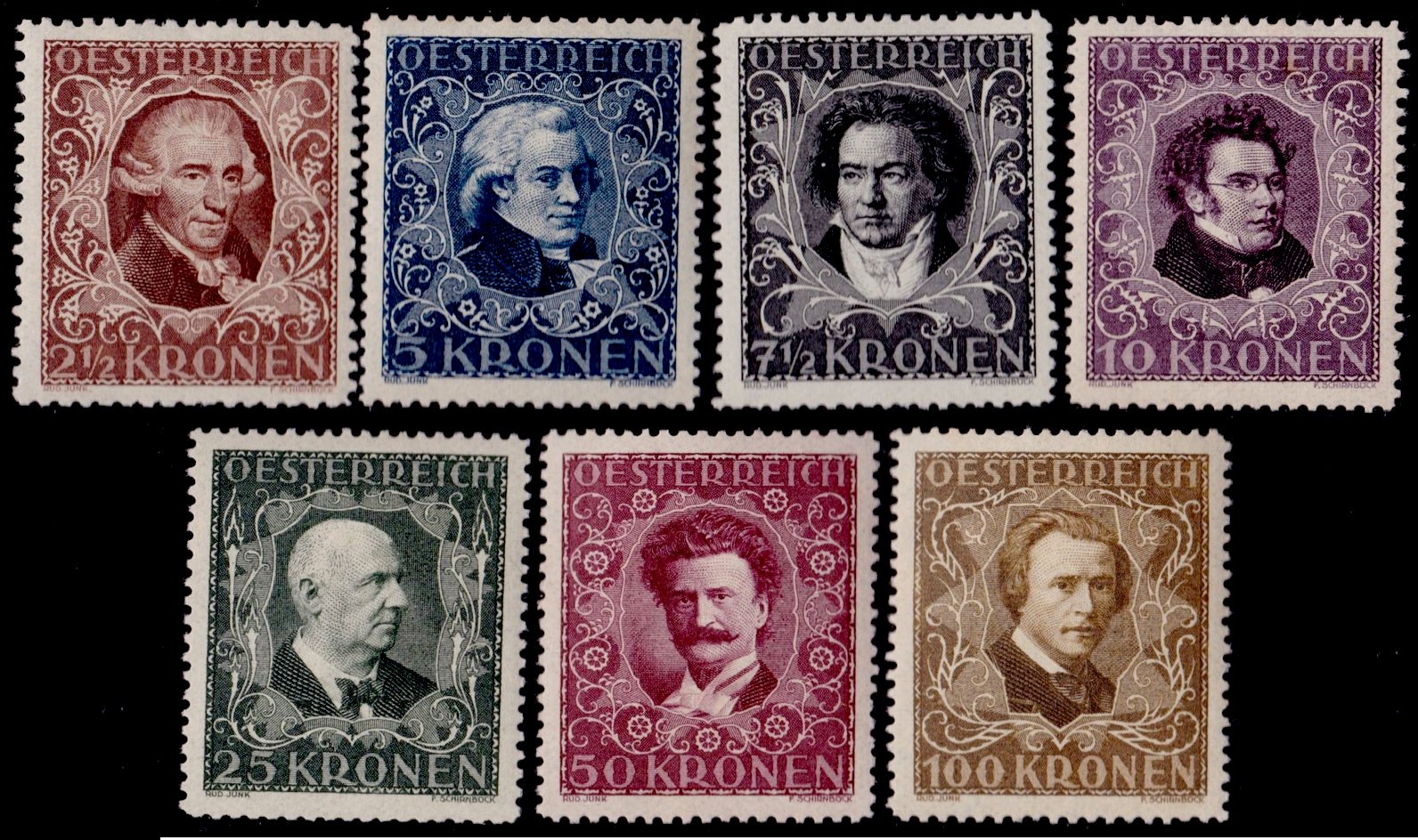 Austria Stamp Yvert 290/96 - Briefmarke Osterreich Michel 418/24
