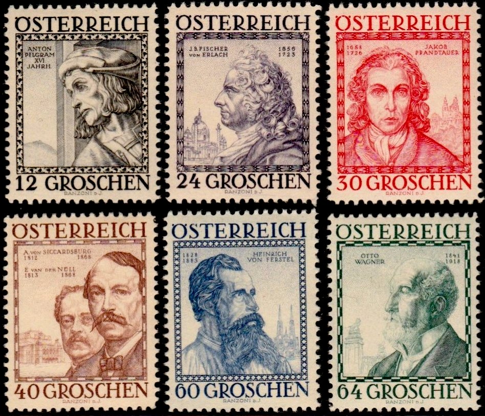 Austria Stamp Yvert 460A/65 - Briefmarke Osterreich Michel 591/6